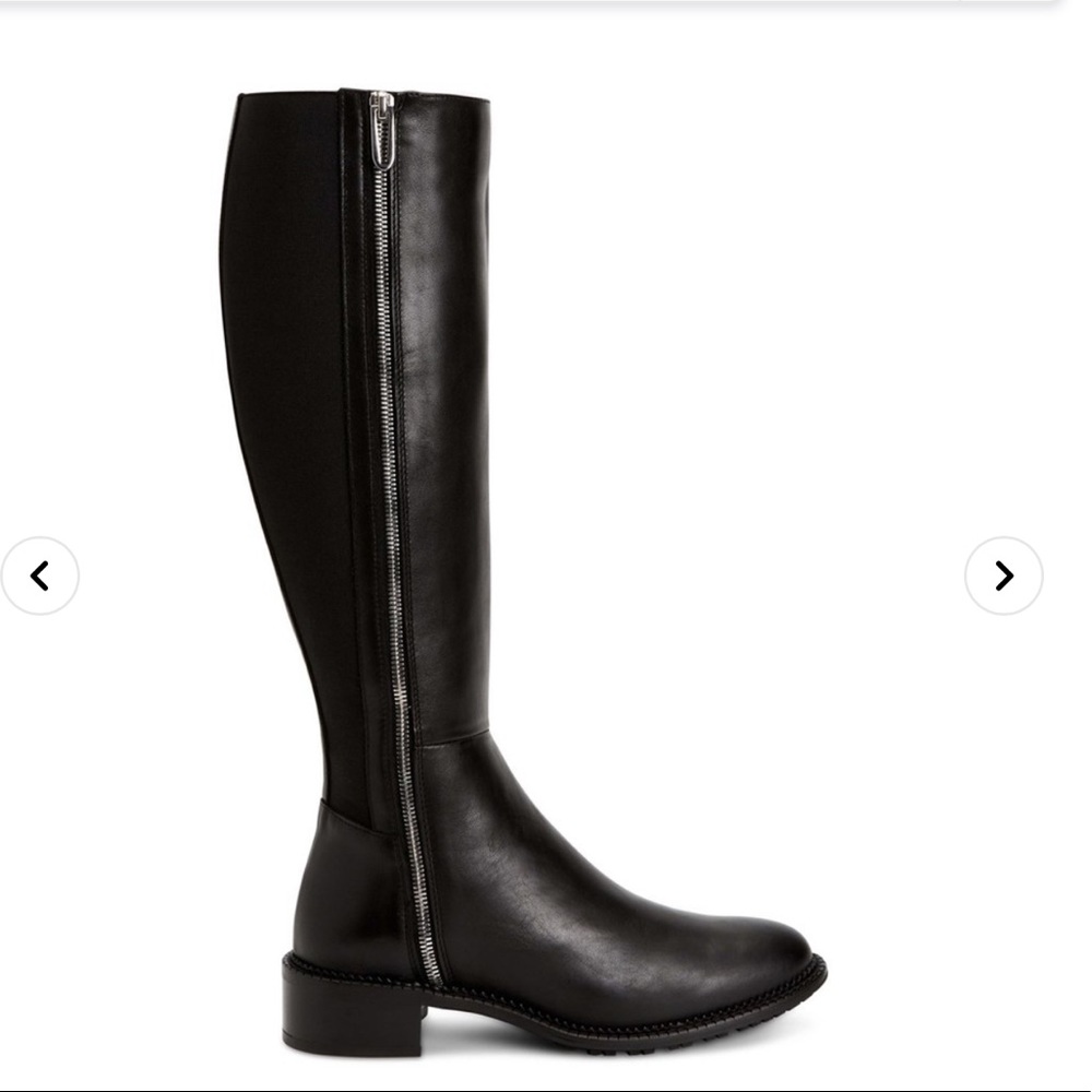 AQUATALIA 🍂🍁Ocala Weatherproof black leather winter boots knee high zipper 8.5